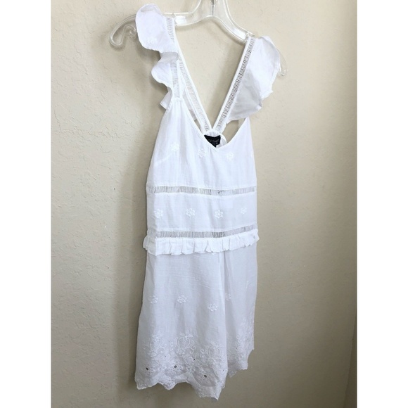 Topshop Women Eyelet Embroidered Lace Romper Sz 4 - Picture 3 of 6